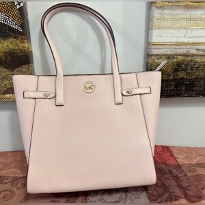 Michael Kors Carmen Large Faux Saffiano Leather Tote Bag Mulberry NWT